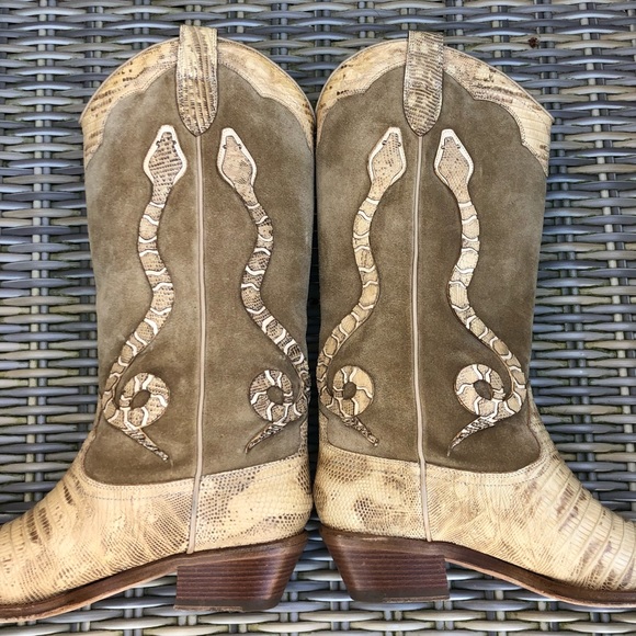 Ralph Lauren Collection Snake Boots 8 Cowboy Padma - Picture 7 of 16